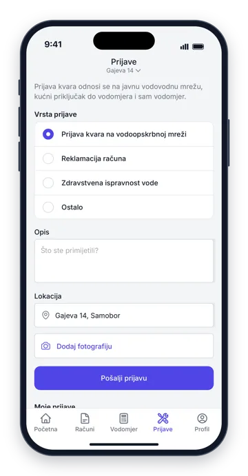 Prijava kvara s lokacijom i fotografijom
